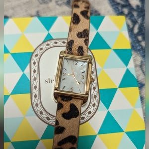 Stella & dot leopard print watch